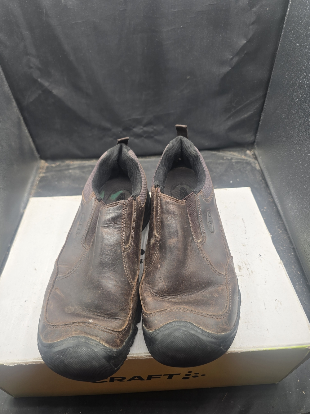 Keen Brown Leather Slip-On Work Loafers